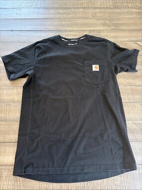 Carhartt Black Short-Sleeve Pocket Tee with Logo Patch